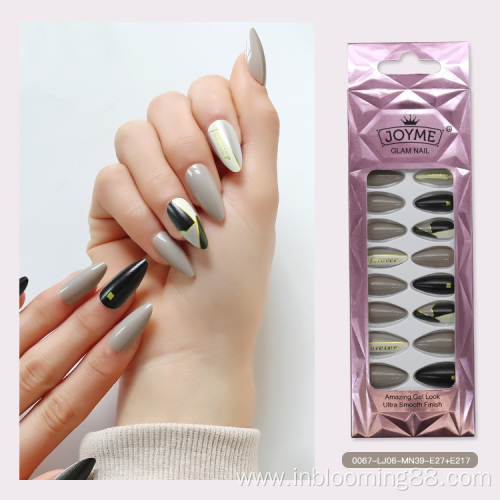 Wholesale Long Design False Nails With Glue Stickers